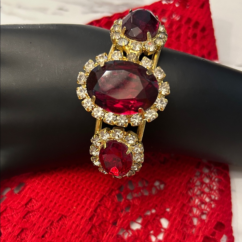 Old Gold and Red Clamper Bracelet